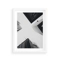 Plakat w ramie 30x40 - Nowoczesna Dynamika - perspektywa, wieżowce - rama biała