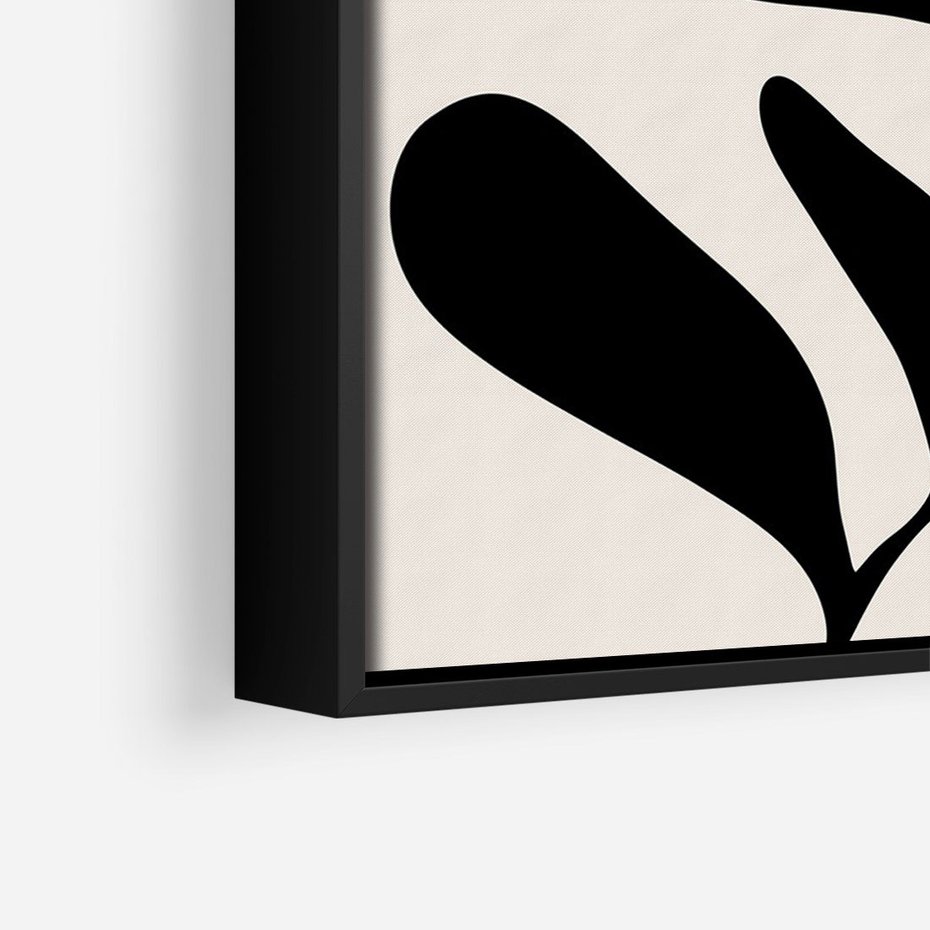 Obraz w ramie 70x100 - Wibracje Akwarelowych Ścieżek - abstrakcyjny minimalistyczna kwiat, czarno biały plakat - rama czarna