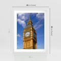 Plakat w ramie 40x50 - Czasowy Symbol - zegar, Big Ben - rama biała