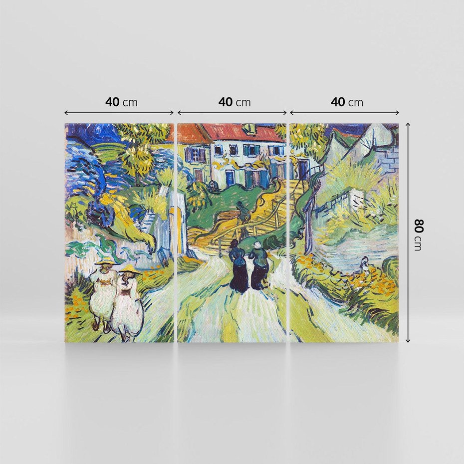 Obraz na płótnie 120x80 - "Schody w Auvers" (1890) Vincent van Gogh - Reprodukcja - reprodukcja, obraz na płótnie