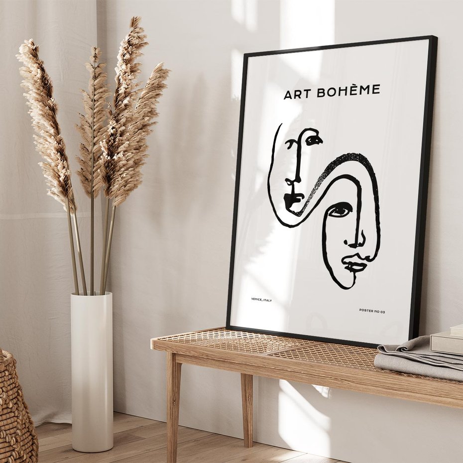 Plakat bez ramy 30x40 - Rozbijające Granice Boho - boho sztuka, twarze