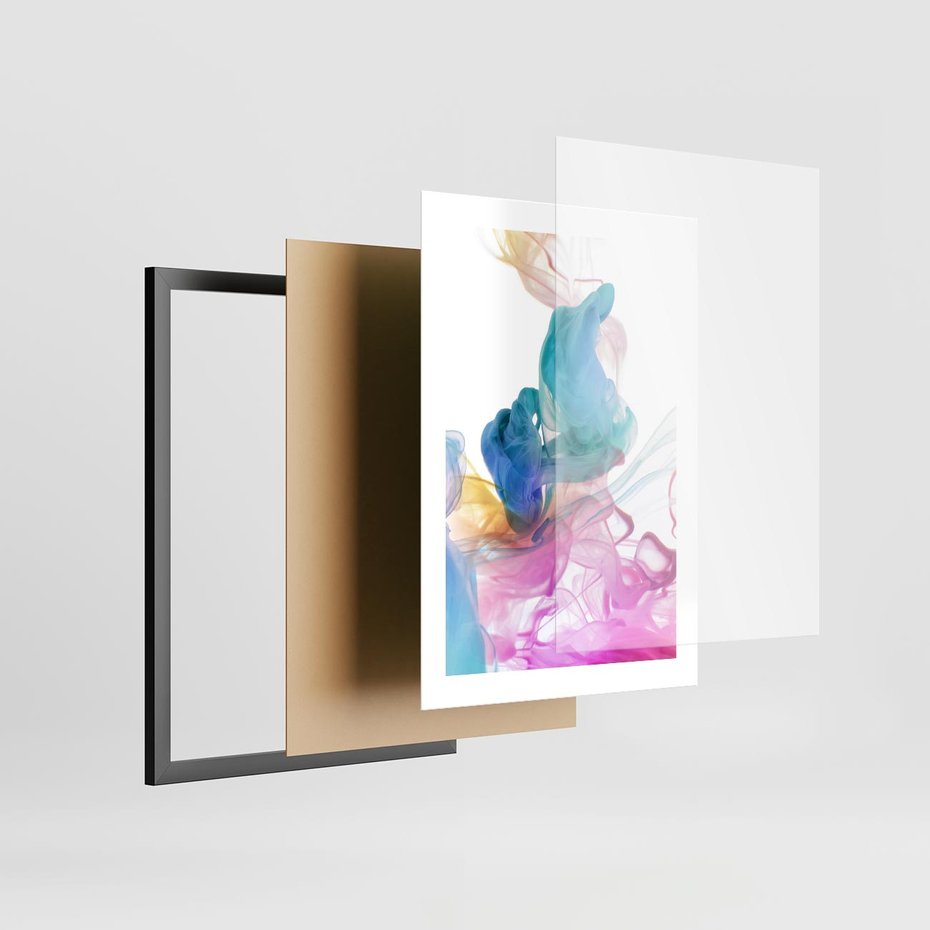 Plakat w ramie 30x40 - Abstrakcyjne Pastelowe Piękno - abstrakcja, pastelowe - rama czarna