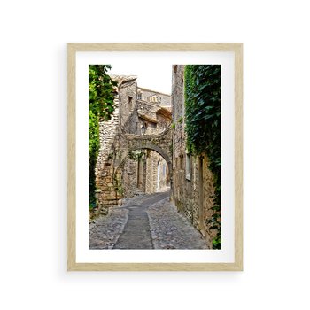 Plakat w ramie 50x70 - Urokliwa perspektywa uliczki - uliczka, perspektywa - rama drewno