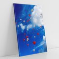 Obraz na płótnie 50x70 - Balony - Serca na niebie - balony, serca