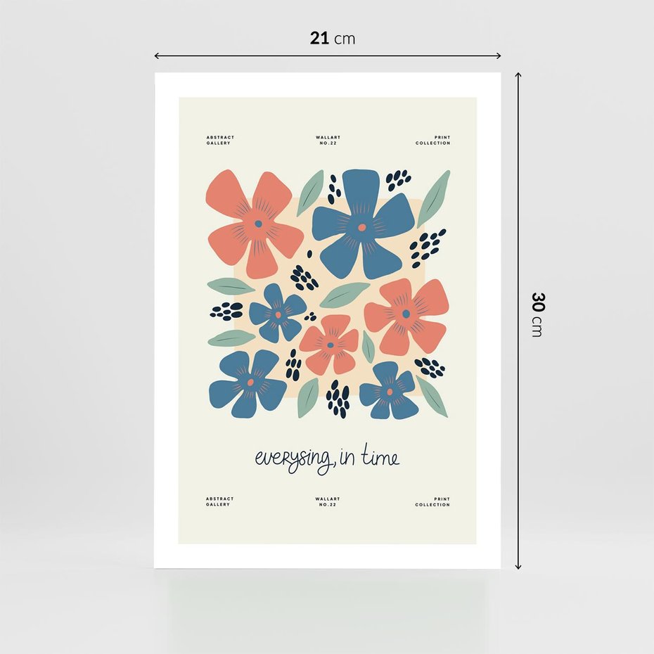 Plakat bez ramy 21x30 - Kształtując Marzenia - kwiaty, nowoczesna abstrakcja