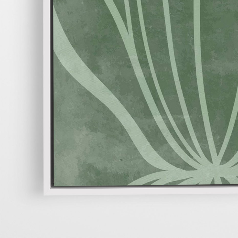 Obraz w ramie 70x100 - Zieleń Kształtująca Spokój - zielony plakat, roślinne inspiracje - rama biała