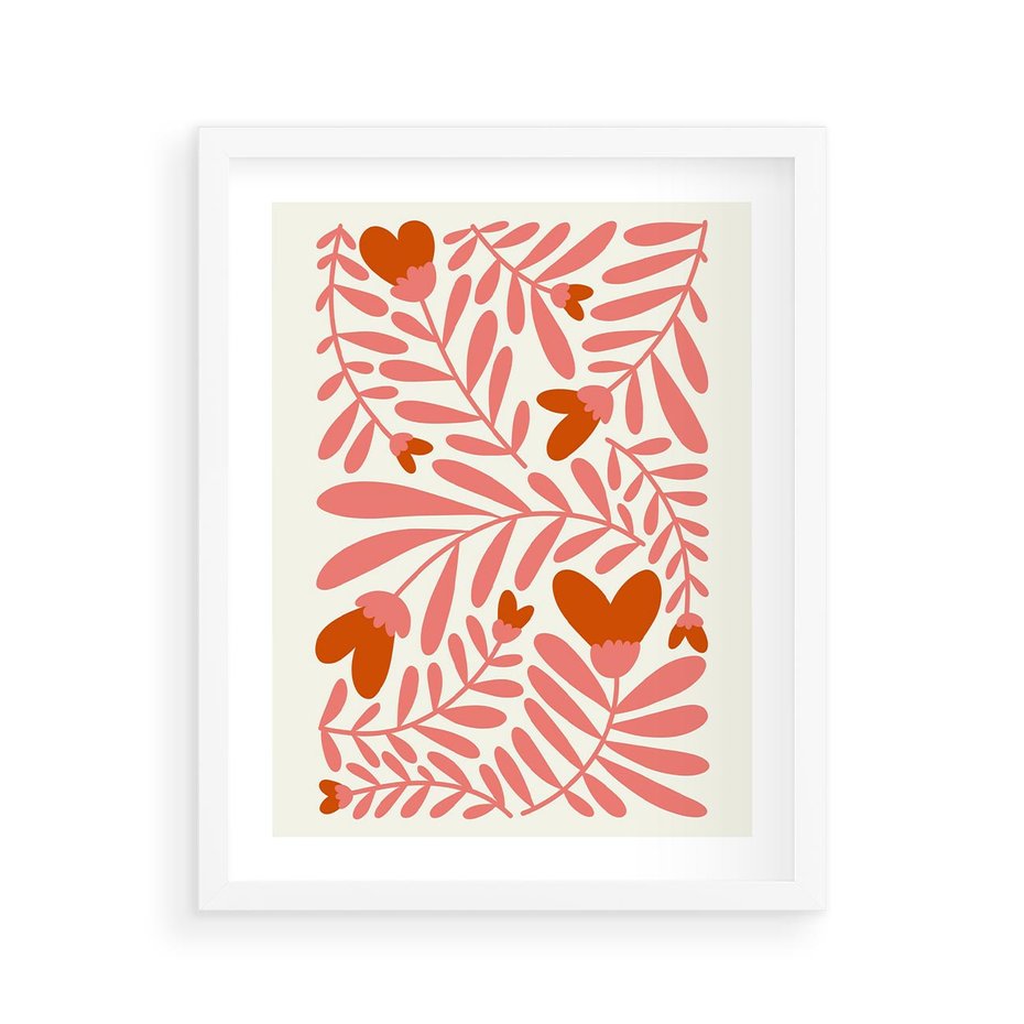 Plakat w ramie 40x50 - Taniec komplementarnych barw - kwiaty, pastelowe kolory - rama biała