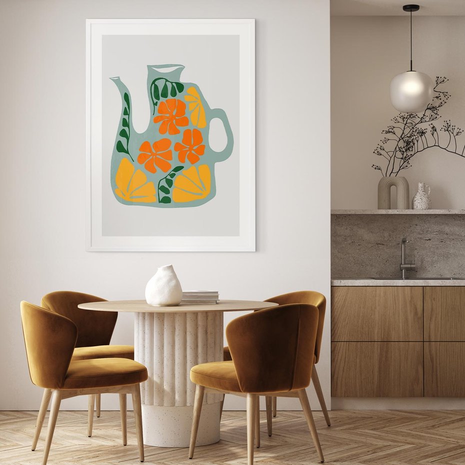 Plakat bez ramy 50x70 - Kolorystyczna Ekspresja - czajnik, abstrakcja