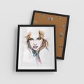 Plakat w ramie 40x50 - Abstrakcyjny portret kobiecy - grafika, kobieta - rama czarna