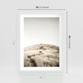 Plakat w ramie 30x40 - Wzgórze w Odcieniach Sepii - wzgórze, trawy - rama biała