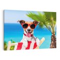 Obraz na płótnie 100x70 - Wakacyjny pies: Słoneczne przygody - pies, wakacje