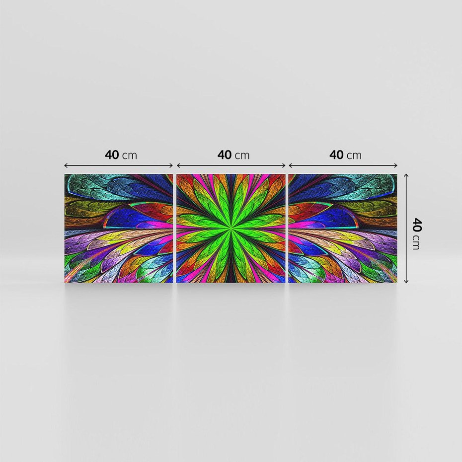 Obraz na płótnie 120x40 - Witrażowa magia na płótnie - witraż, sztuka