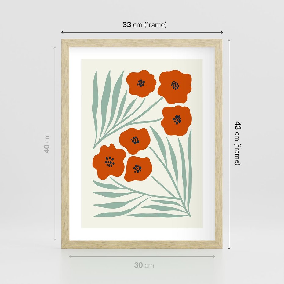 Plakat w ramie 30x40 - Makowe Odkrycie - czerwone kwiaty, maki - rama drewno