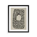 Plakat w ramie 30x40 - Zaklęte Wnętrza - boho plakat, czarne kropki kreski - rama czarna