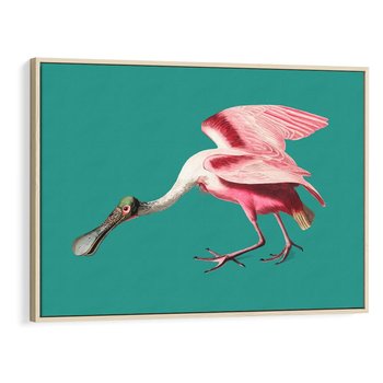 Obraz w ramie 120x80 - Różowy Ptak Wyobraźni - różowy ptak, wyobraźnia - rama drewno