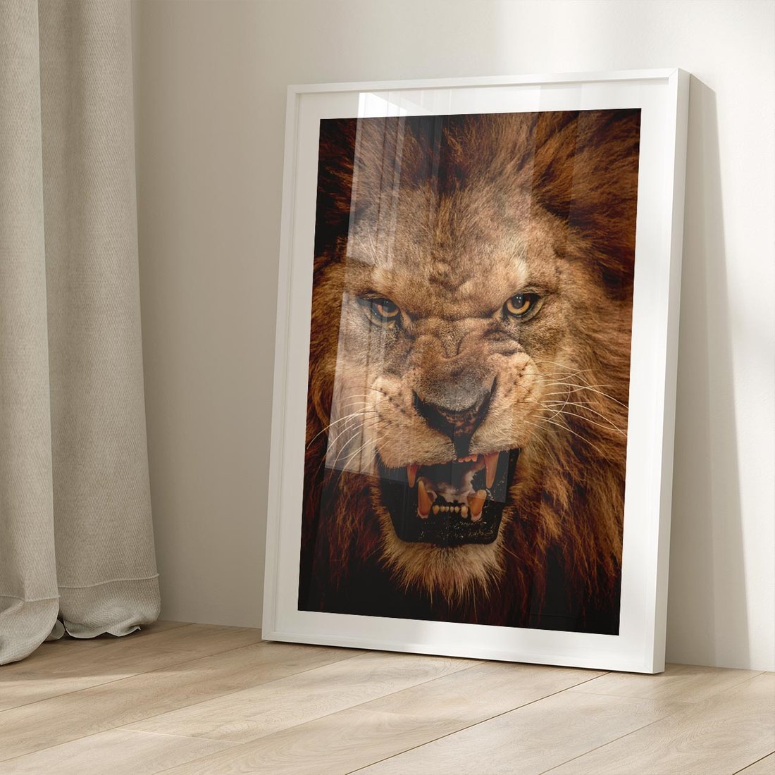 Plakat bez ramy 30x40 - Władca Sawanny - lew, sawanna