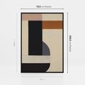 Obraz w ramie 70x100 - Nowoczesne Brązy - geometryszne pasy, nowoczesny styl - rama czarna
