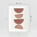 Plakat w ramie 30x40 - Abstrakcyjne Widzenia - abstrakcyjne geometryczne kształty, odcienie brązu i beżu - rama biała