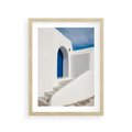 Plakat w ramie 30x40 - Powitanie Wyspy - Santorini, drzwi - rama drewno