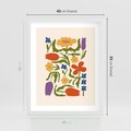 Plakat w ramie 40x50 - Minimalistyczna Harmonia - kwiaty, sztuka nowoczesna - rama biała