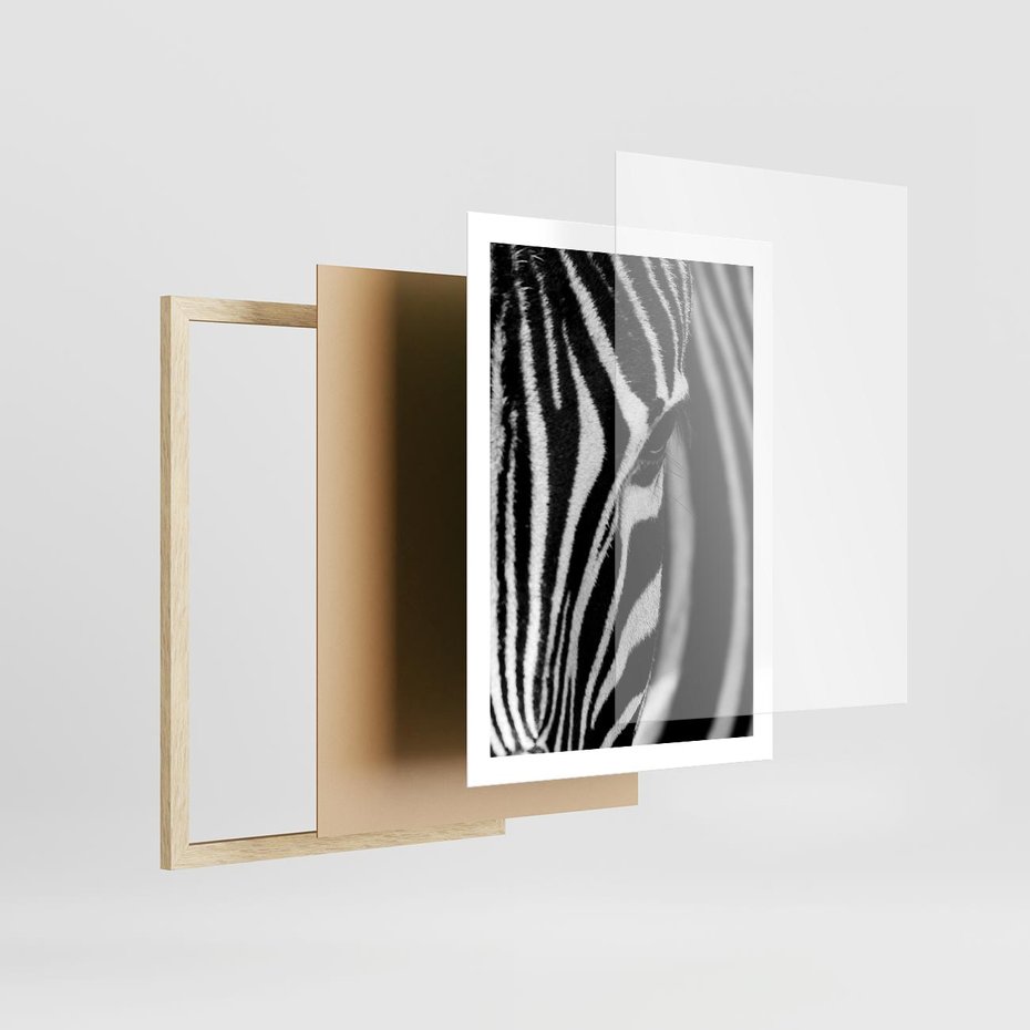 Plakat w ramie 50x70 - Pasy Zebr - zebra, paski - rama drewno