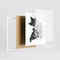 Plakat w ramie 40x50 - Grono Abstrakcji - minimalistyczny plakat, winogrona - rama biała