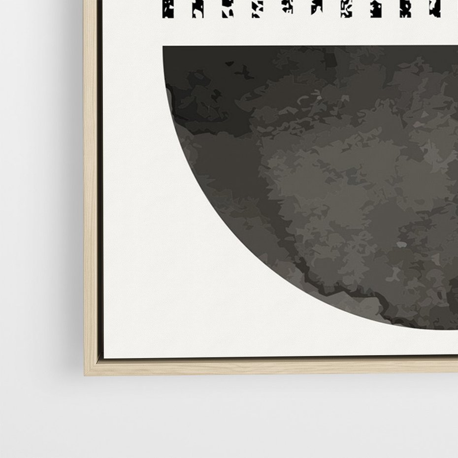 Obraz w ramie 80x120 - Taniec Impulsów - abstrakcyjne czarno białe formy, minimalizm - rama drewno