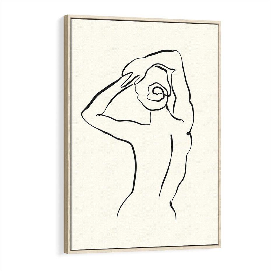 Obraz w ramie 70x100 - Tajemniczy Rytm - kobieta, posąg - rama drewno