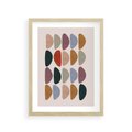 Plakat w ramie 30x40 - Granice Boho - abstrakcyjny obraz, geometryczna kompozycja - rama drewno