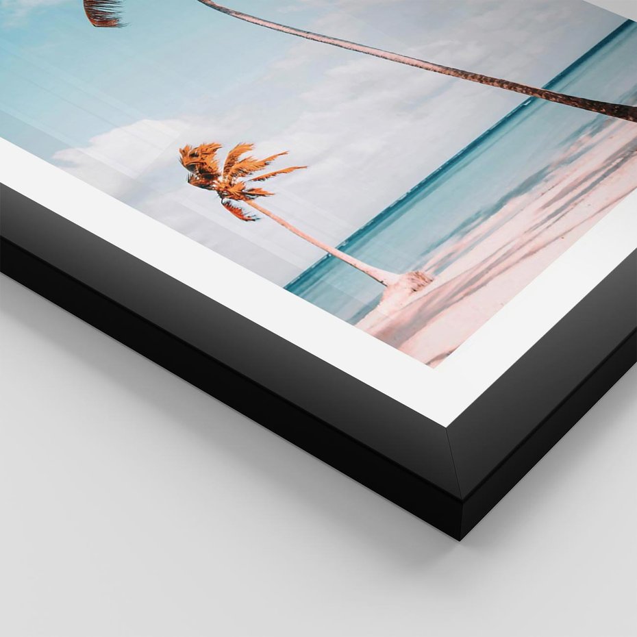 Plakat w ramie 50x70 - Raj na Ziemi - plaża, ocean - rama czarna