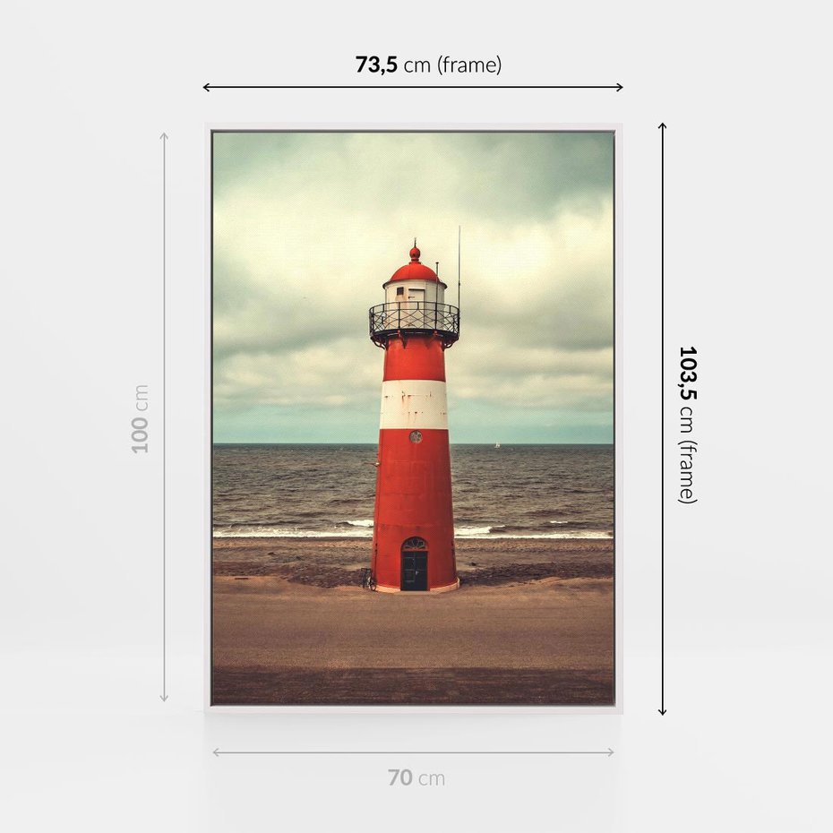 Obraz w ramie 70x100 - Retro Urok Morza - fotografia w stylu retro, vintage - rama biała