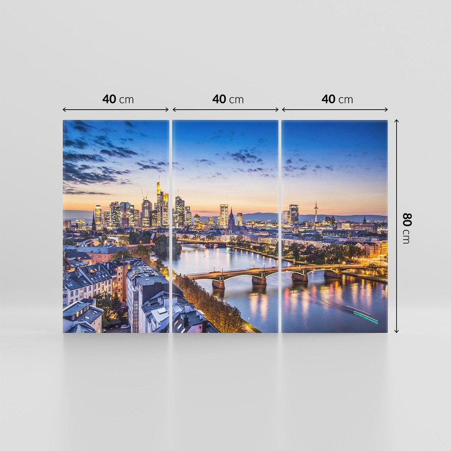 Obraz na płótnie 120x80 - Frankfurt - spotkanie tradycji i nowoczesności - Frankfurt, Niemcy