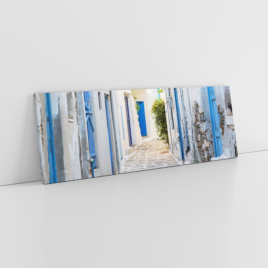 Obraz na płótnie 120x40 - Urok greckiej uliczki - Grecja, wyspa