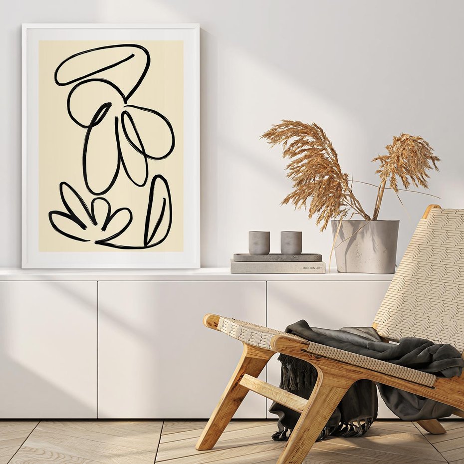 Plakat bez ramy 40x50 - Złamane Granice - abstrakcyjna sztuka, przypominająca kwiat