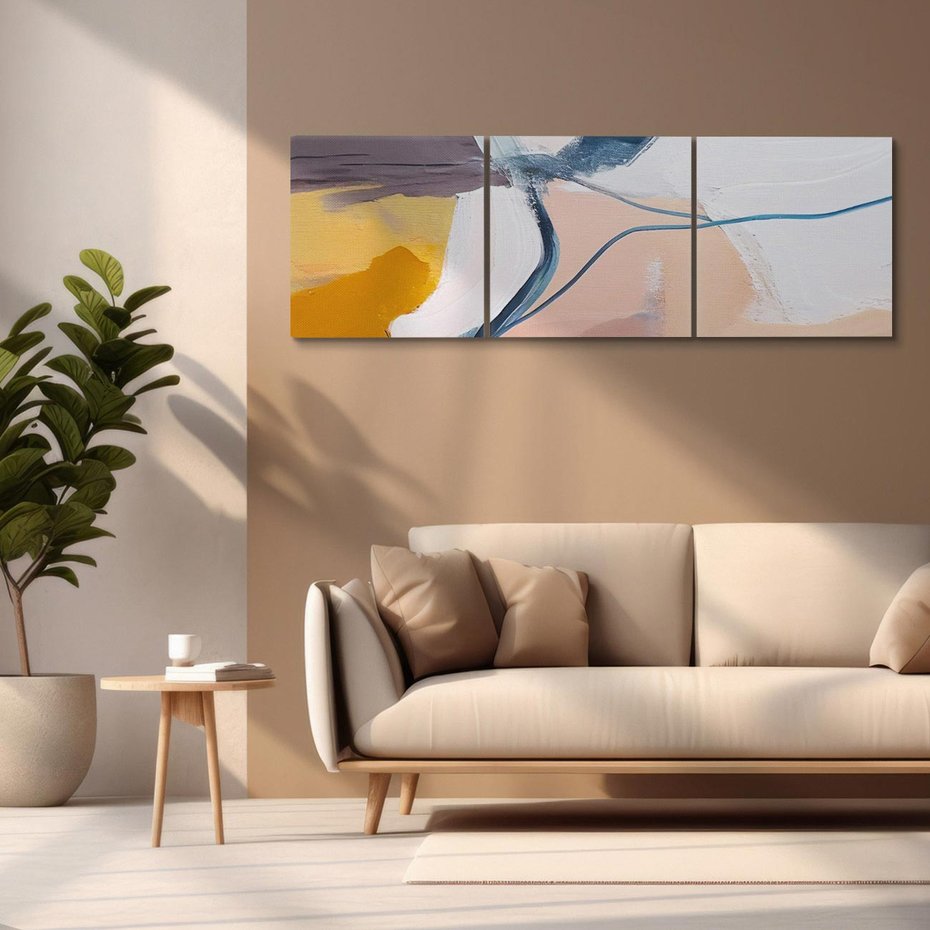 Obraz na płótnie 90x30 - Ścieżki Emocji - abstrakcja, farby olejne