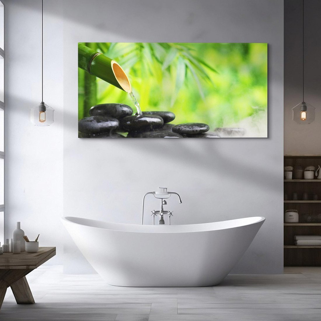Obraz na płótnie 140x70 - Spokój w bambusowym SPA - bambus, SPA