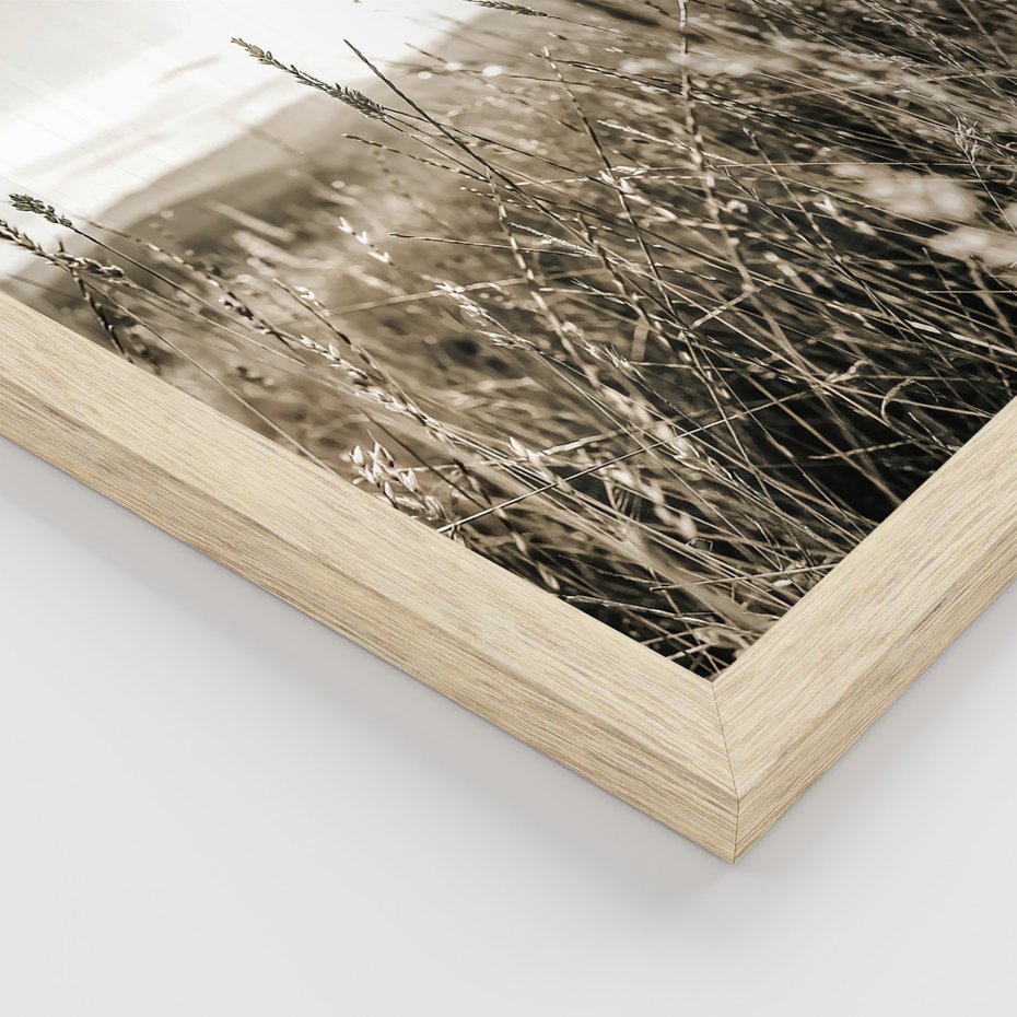 Zestaw obrazy w ramie 40x50 galeria - Domki, pola, łąki, w, sepii - rama drewno