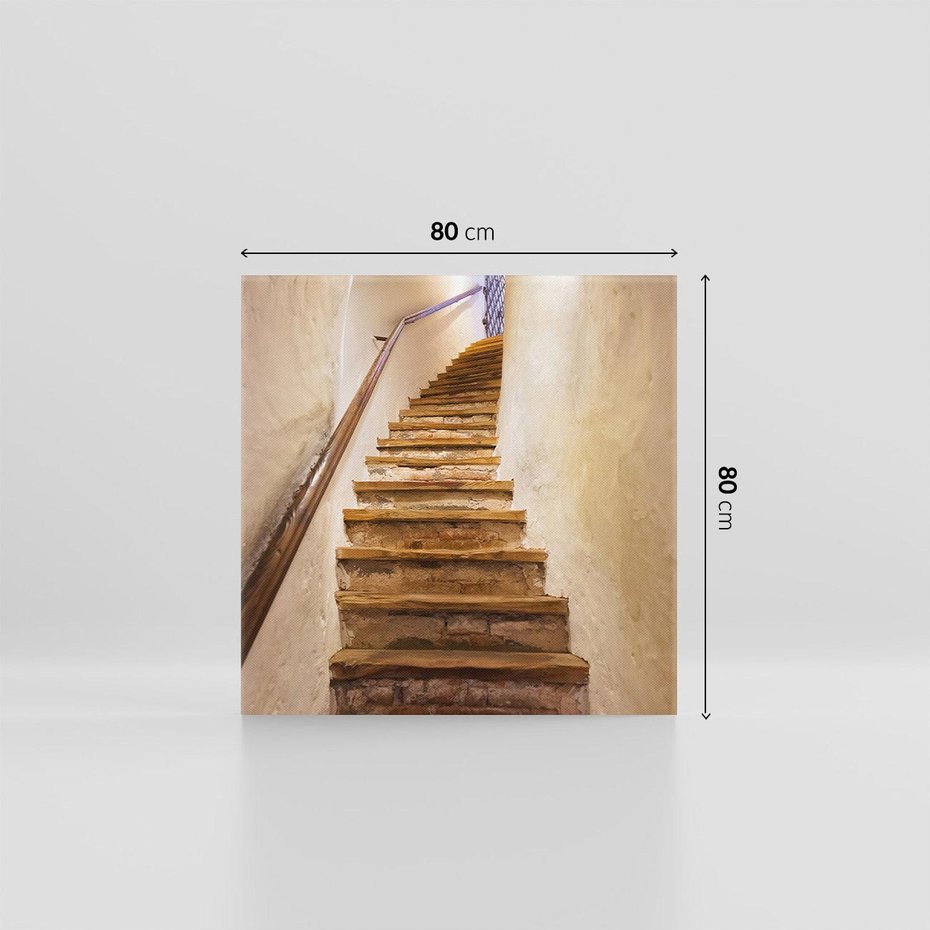 Obraz na płótnie 80x80 - Schody Wymiarów - schody, tunel