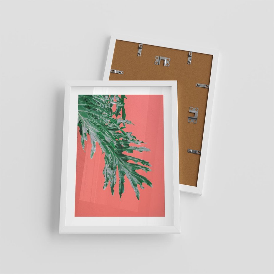 Plakat w ramie 30x40 - Energetyczna Eksplozja Natury - liście, kolor - rama biała