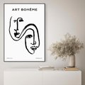 Obraz w ramie 70x100 - Rozbijające Granice Boho - boho sztuka, twarze - rama czarna