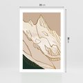 Plakat bez ramy 21x30 - Góry w Złocie i Minimalizmie - grafika, złote góry