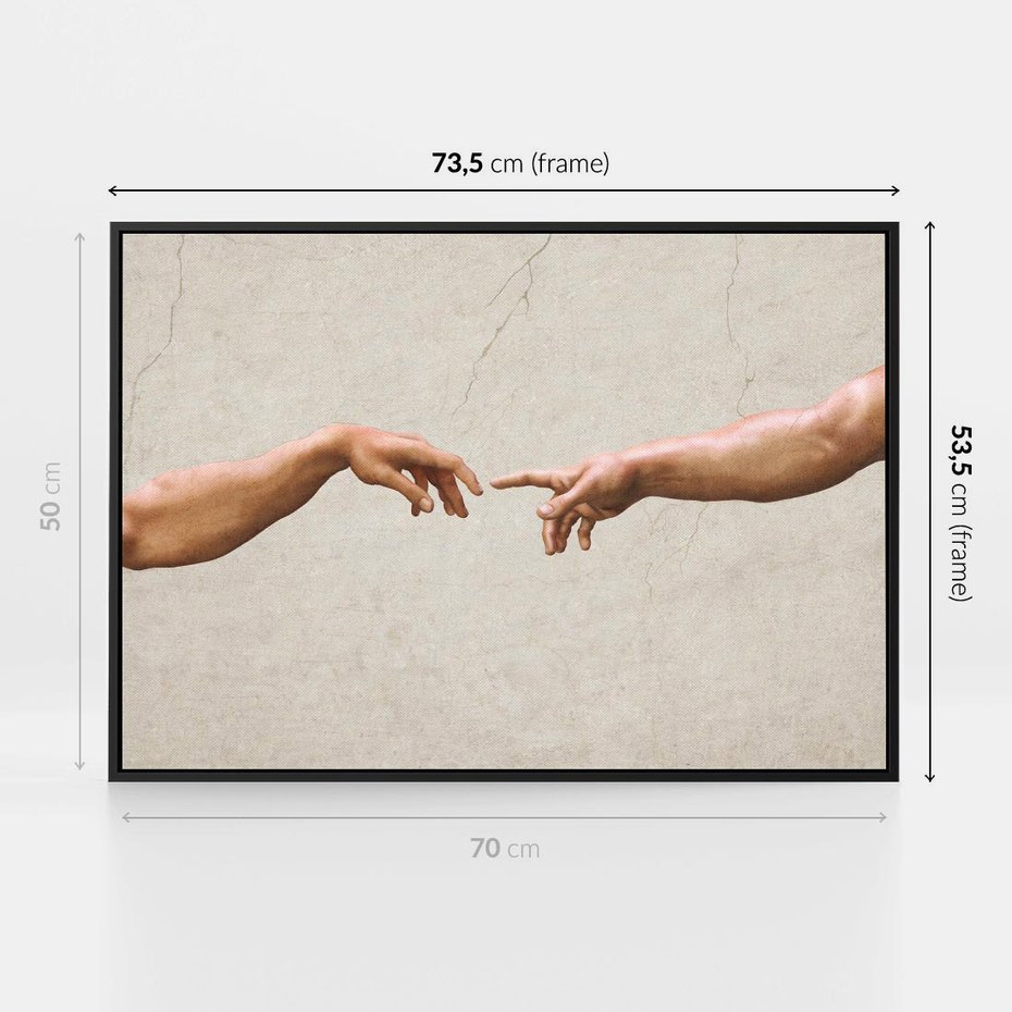 Obraz w ramie 70x50 - Antyczna Twórczość - inspiracja, Michał Anioł - rama czarna