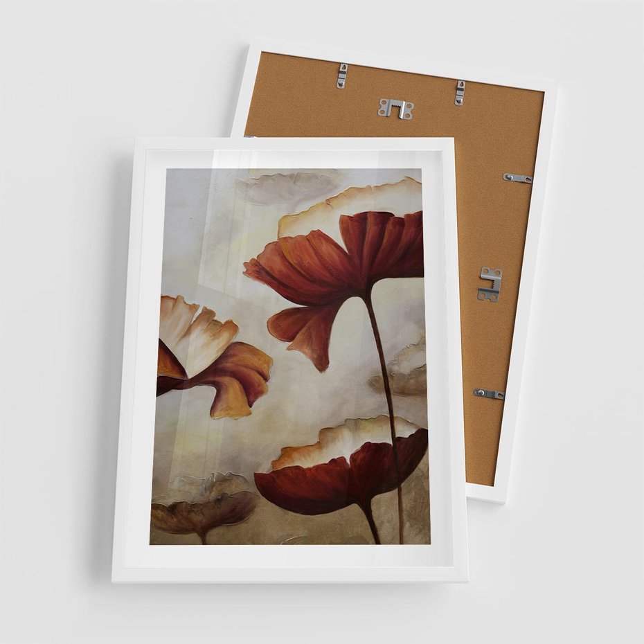 Plakat w ramie 50x70 - Sztuka Kwiatów - kwiaty, sztuka - rama biała
