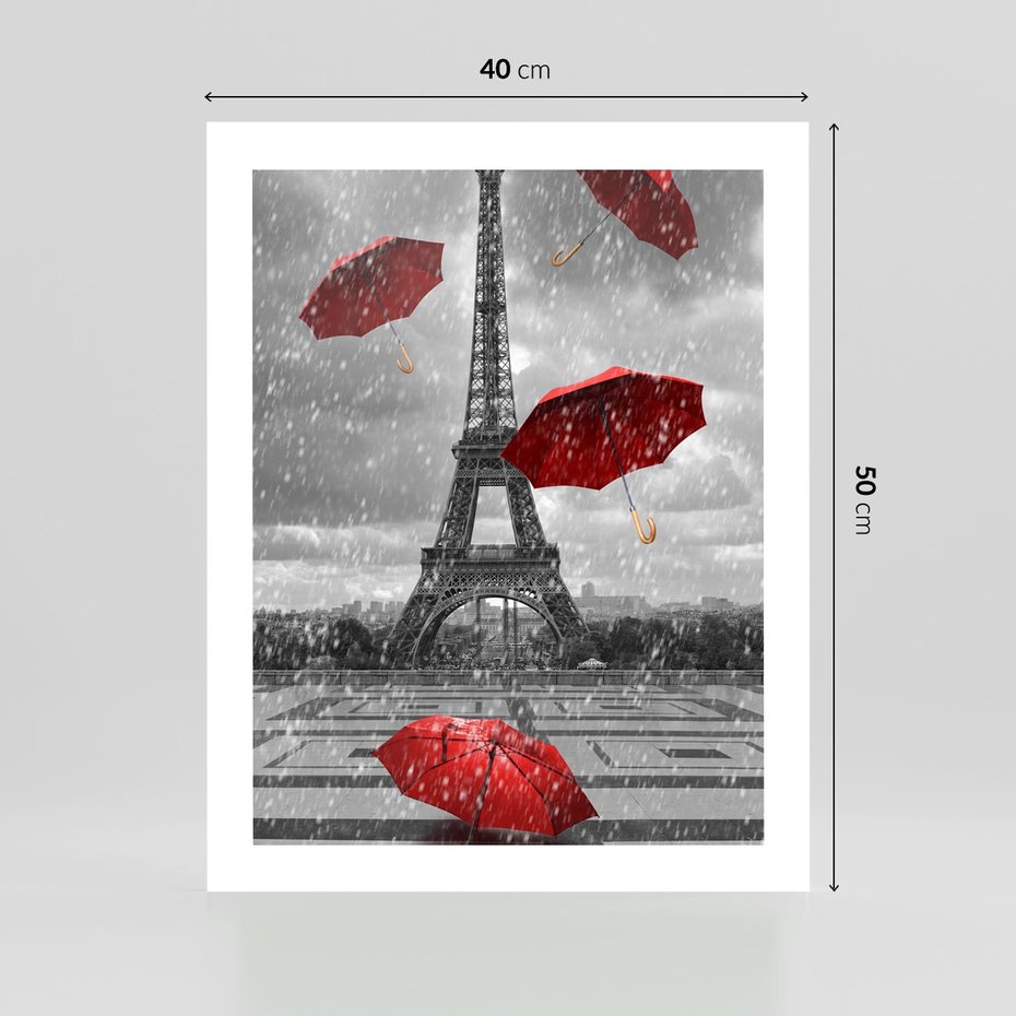 Plakat bez ramy 40x50 - Czarno-biała magia Eiffla - Eiffla, Paryż