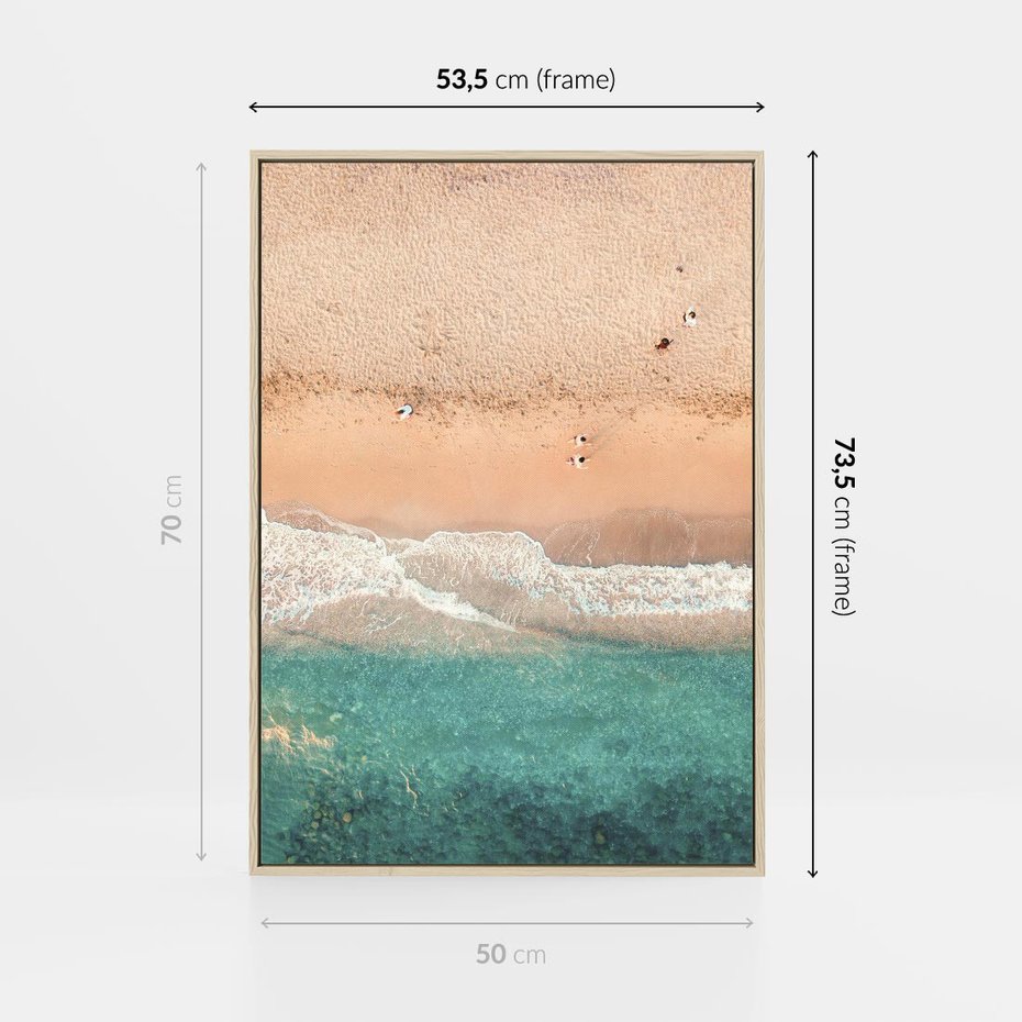Obraz w ramie 50x70 - Oczy turkusu - fotografia, plaża - rama drewno