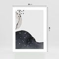 Plakat bez ramy 30x40 - Szara Abstrakcja - abstrakcja, akwarela