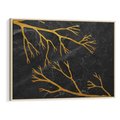 Obraz w ramie 100x70 - Marmurowe Drzewa Snu - złote gałęzie, drzewa - rama drewno