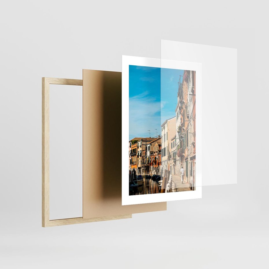 Plakat w ramie 30x40 - Magia Miejskiego Krajobrazu - uliczka, perspektywa - rama drewno