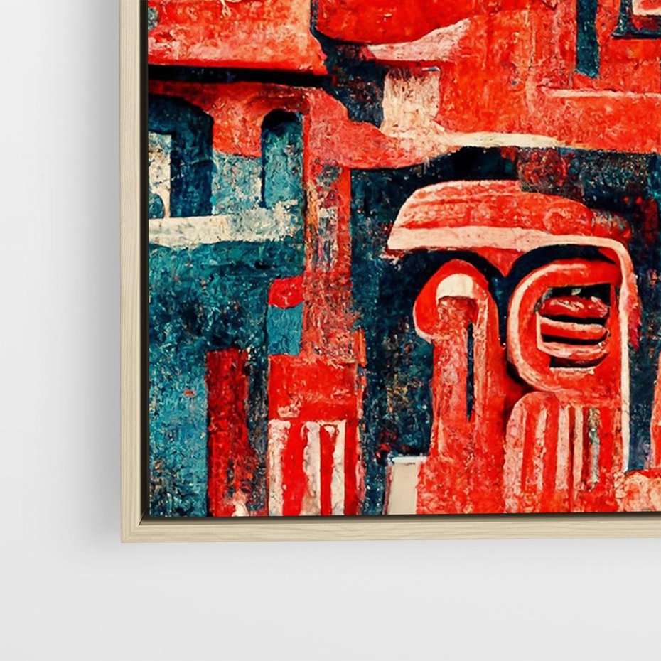 Obraz w ramie 70x50 - Mistyka Wschodnich Światów - orientalna sztuka, nawiązanie do Japonii - rama drewno