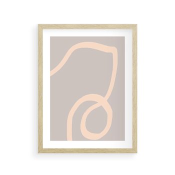 Plakat w ramie 50x70 - Wystylizowana Rewolucja - minimalistyczny obraz, nowoczesny - rama drewno